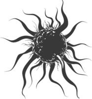 silhouette cancer cell full black color only vector