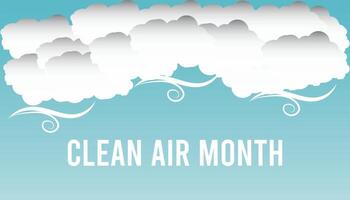 National Clean Air Month observed every year in May. Template for background, banner, card, poster with text inscription. vector