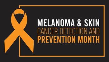 melanoma y piel cáncer detección y prevención mes observado cada año en mayo. modelo para fondo, bandera, tarjeta, póster con texto inscripción. vector