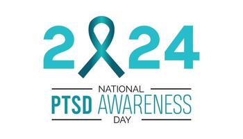 nacional ptsd conciencia día observado cada año en junio. modelo para fondo, bandera, tarjeta, póster con texto inscripción. vector