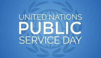 UNITED NATIONS PUBLIC SERVICE DAY observed every year in June. Template for background, banner, card, poster with text inscription. vector