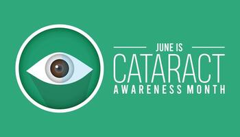 Cataract Awareness Month observed every year in June. Template for background, banner, card, poster with text inscription. vector