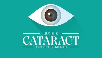 Cataract Awareness Month observed every year in June. Template for background, banner, card, poster with text inscription. vector