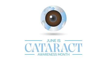 Cataract Awareness Month observed every year in June. Template for background, banner, card, poster with text inscription. vector