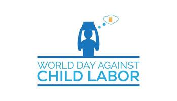 World Day Against Child Labor observed every year in June. Template for background, banner, card, poster with text inscription. vector