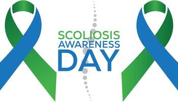 Scoliosis Awareness Day every year in June. Template for background, banner, card, poster with text inscription. vector