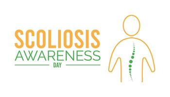 Scoliosis Awareness Day every year in June. Template for background, banner, card, poster with text inscription. vector