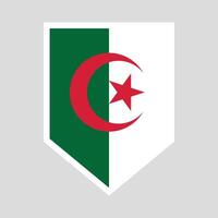 Algeria Flag in Shield Shape Icon vector