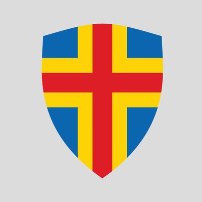 Aland Flag in Shield Shape icon