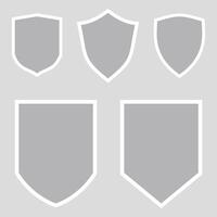 Set of Grey Shield with Grey Background vector