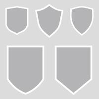 Set of Grey Shield with Grey Background vector