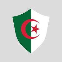 Algeria Flag in Shield Shape Icon vector