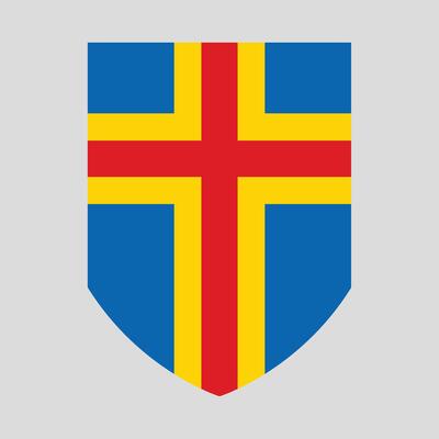 Aland Flag in Shield Shape icon