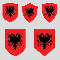 Albania bandera en proteger forma icono vector