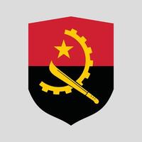 Angola Flag in Shield Shape vector