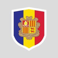 Andorra Flag in Shield Shape vector