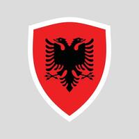 Albania Flag in Shield Shape Icon vector