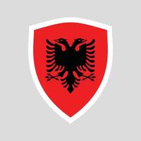 Albania bandera en proteger forma icono vector