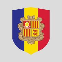 Andorra Flag in Shield Shape vector