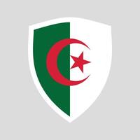 Algeria Flag in Shield Shape Icon vector