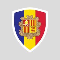 Andorra Flag in Shield Shape vector