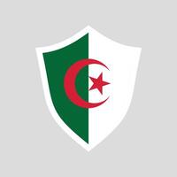 Algeria Flag in Shield Shape Icon vector