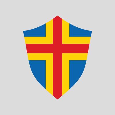 Aland Flag in Shield Shape icon