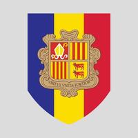 Andorra Flag in Shield Shape vector