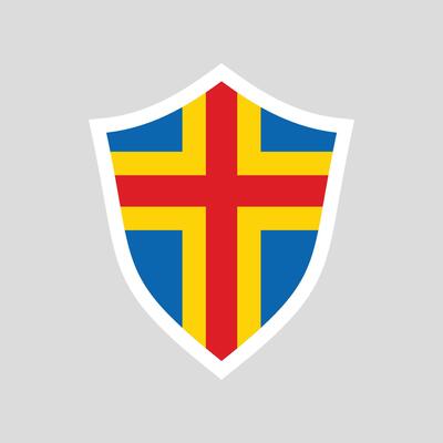 Aland Flag in Shield Shape icon
