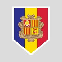 Andorra Flag in Shield Shape vector