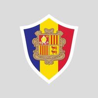 Andorra Flag in Shield Shape vector