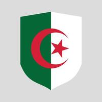 Algeria Flag in Shield Shape Icon vector