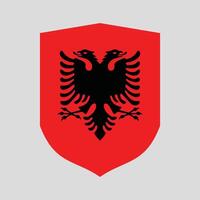 Albania Flag in Shield Shape Icon vector
