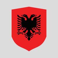 Albania bandera en proteger forma icono vector