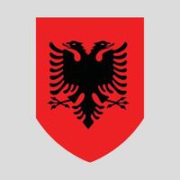 Albania Flag in Shield Shape Icon vector