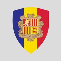 Andorra Flag in Shield Shape vector