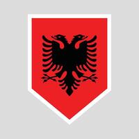 Albania bandera en proteger forma icono vector