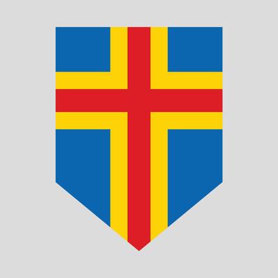 Aland Flag in Shield Shape icon