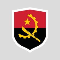 Angola Flag in Shield Shape vector