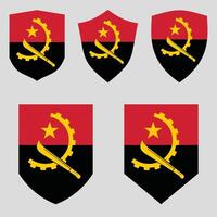 Angola Flag in Shield Shape vector