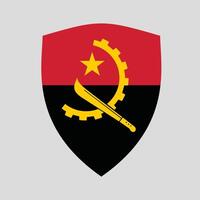 Angola Flag in Shield Shape vector