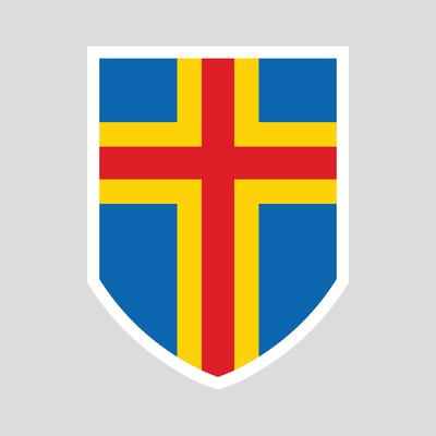 Aland Flag in Shield Shape icon