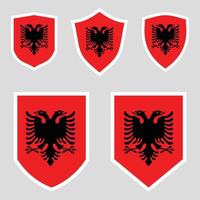 Albania Flag in Shield Shape Icon vector