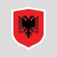 Albania Flag in Shield Shape Icon vector