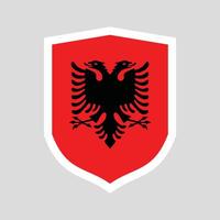 Albania bandera en proteger forma icono vector