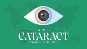 Cataract Awareness Month observed every year in June. Template for background, banner, card, poster with text inscription. vector