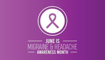 Migraine AND Headache awareness month observed every year in June. Template for background, banner, card, poster with text inscription. vector