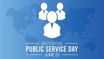 UNITED NATIONS PUBLIC SERVICE DAY observed every year in June. Template for background, banner, card, poster with text inscription. vector