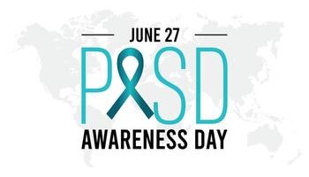National PTSD Awareness day observed every year in June. Template for background, banner, card, poster with text inscription. vector