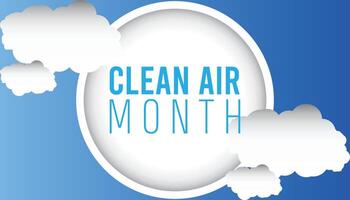 National Clean Air Month observed every year in May. Template for background, banner, card, poster with text inscription. vector